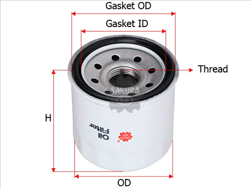 Sakura OIL FILTER FITS WMOFO1 15010-MW0-000 C-9002