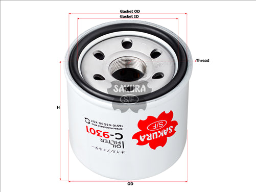 Sakura OIL FILTER FITS Z444 WMOF05 C-9301