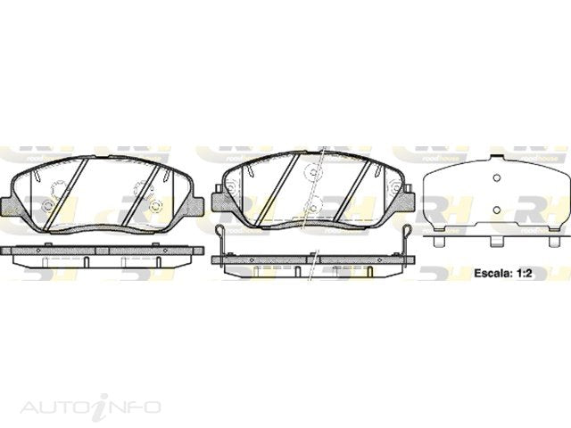 ROADHOUSE DISC PAD FRONT HYUNDAI / KIA / LDV 156.7*61*17.2 - RDB1226-02-RH