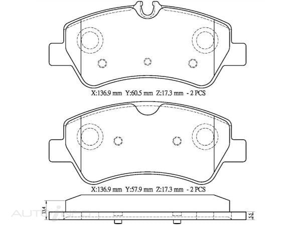 OE+ CERAMIC BRAKE PADS REAR FORD TRANSIT 12> - DB15210CP