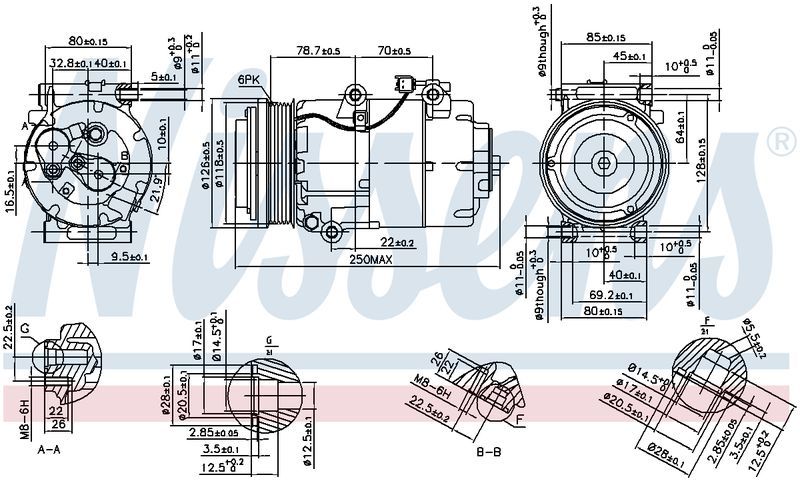 Nissens COMPRESSOR FORD FOCUSLT LV2.0L DSL TDCI 7/07-6/11 VS16 6PV 12V CM1214N