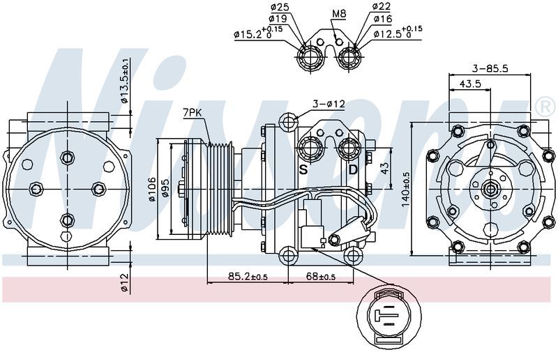 Nissens COMPRESSOR RANGE ROVER 95 - 98 TRS105 3204 CM3204N