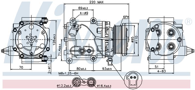 JAYAIR COMPRESSOR FORD MONDEO 1/01-9/07 2.0LT 2.5LT 3.0LT V6 CM5721