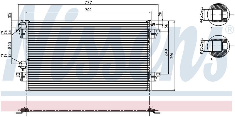 Nissens CONDENSER RENAULT LAGUNA II 2.0L 3.0L 3/02-1/06 CN5682N