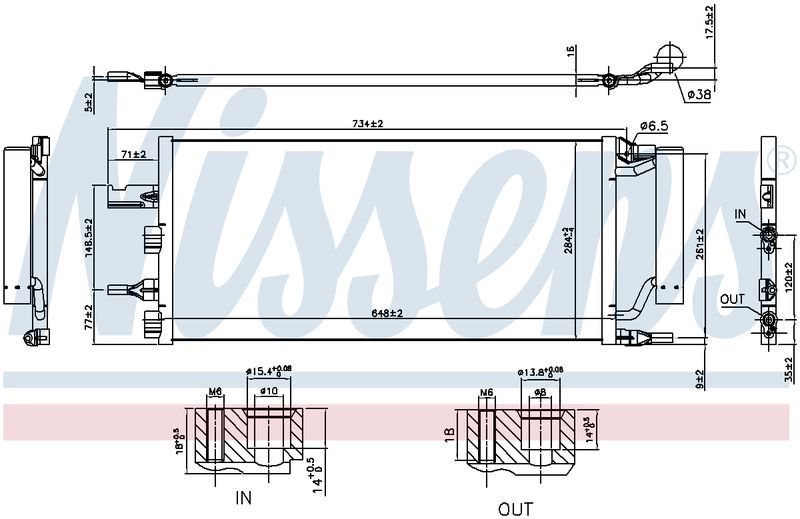 Nissens CONDENSER BMW X1 F48 15-ON, 225I F45 14-ON MINI CLUBMAN B48A20B CN5768