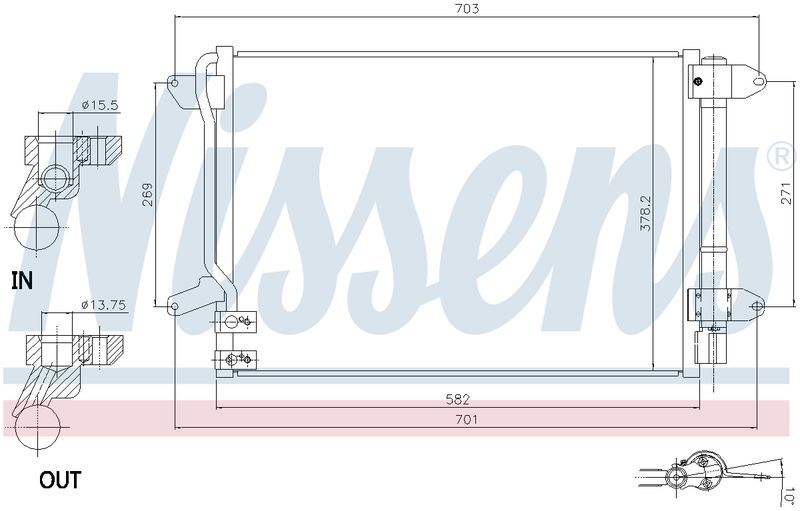 Nissens CONDENSER VW JETTA 1B 1.4L & 2.0L 11-17 CN6569N