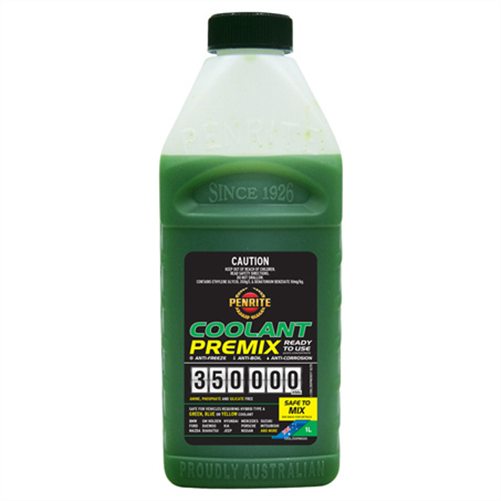 Penrite 350,000km Green Anti-Freeze Anti Boil Coolant Premix 1L