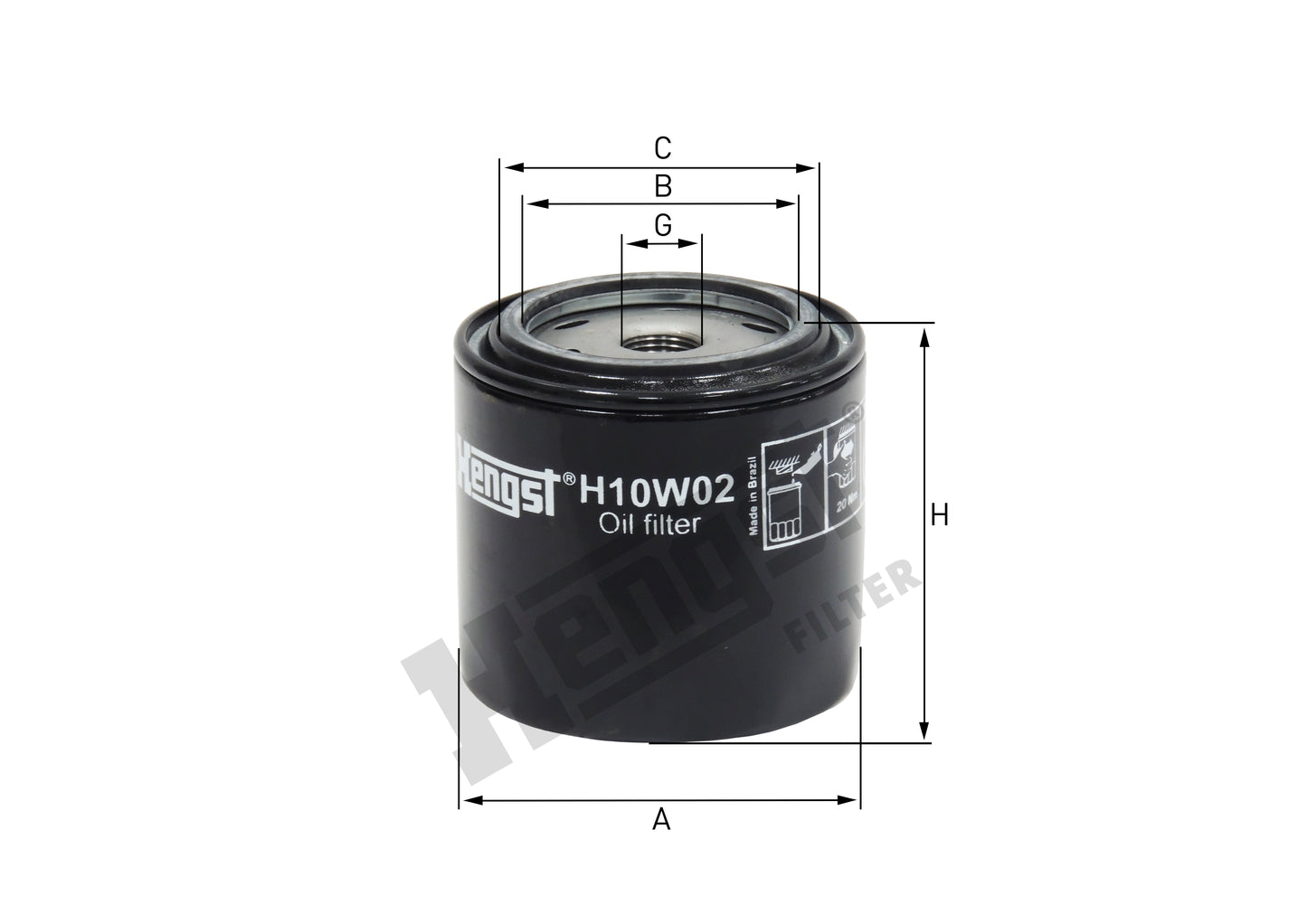 OIL/F HOL SCA 173171 95*3/4-16UNF*92 SPIN - H10W02