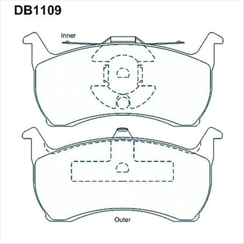 FRONT DISC BRAKE PADS - FORD FALCON EA,EB ED 88-96 DB1109PS