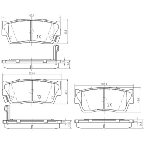 FRONT DISC BRAKE PADS - SUZUKI VITARA 88-98 DB1134XP