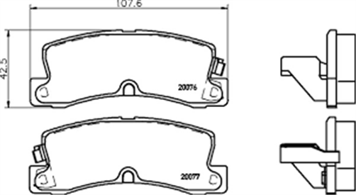 REAR DISC BRAKE PADS - TOYOTA COROLLA AE# 86-00 DB1147XP