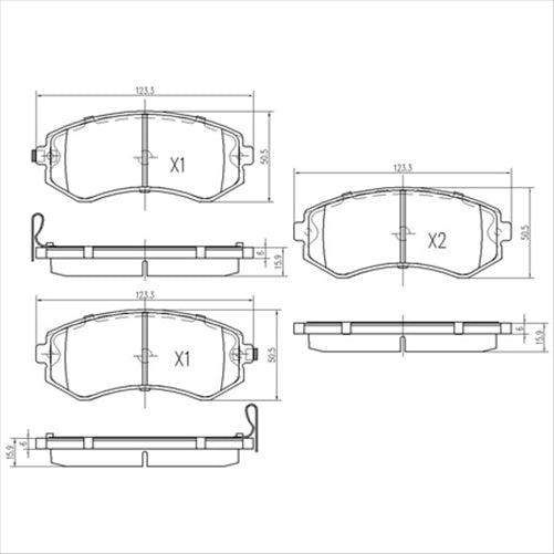 FRONT DISC BRAKE PADS NISSAN DB1148F