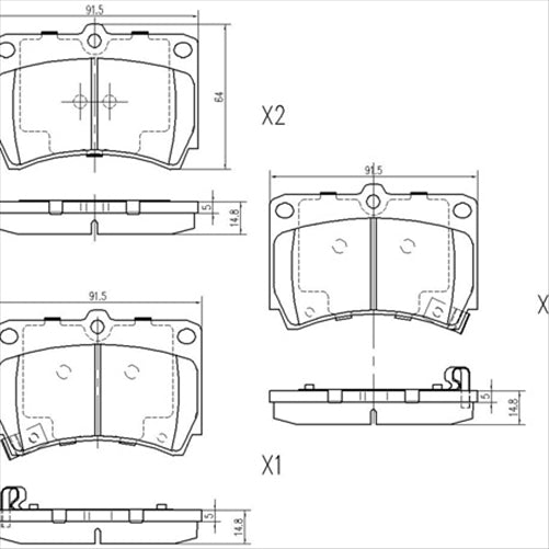 XP FRONT DISC BRAKE PADS - FORD / MAZDA LASER/323 BG 89-94
