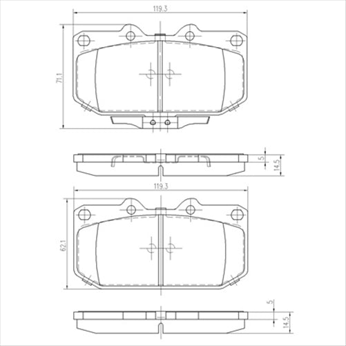 FRONT BRAKE PADS NISSAN SKYLINE TURBO DB1170F
