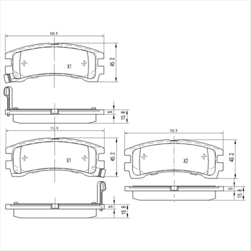 REAR BRAKE PADS NISSAN PATHFINDER 88- DB1175F