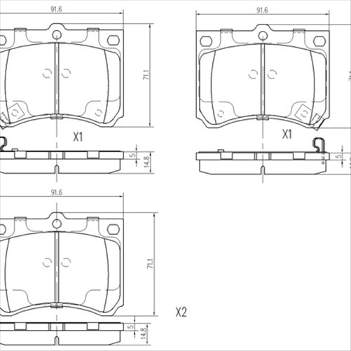 FRONT BRAKE PADS SET MAZDA DB1177F