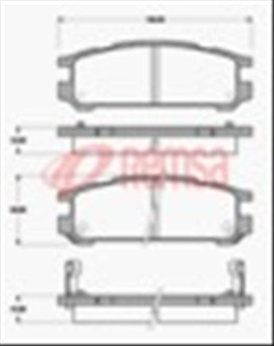 Remsa REAR DISC BRAKE PADS - SUBARU IMPREZA 93-98 DB1186 E