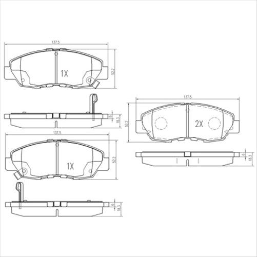 FRONT BRAKE PADS SET HONDA DB1191F