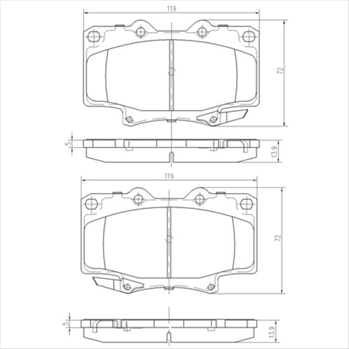 FRONT BRAKE PADS SET TOYOTA DB1199F