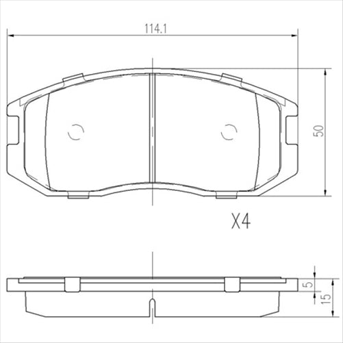 FRONT BRAKE PADS SET MITSUBISHI DB1201F