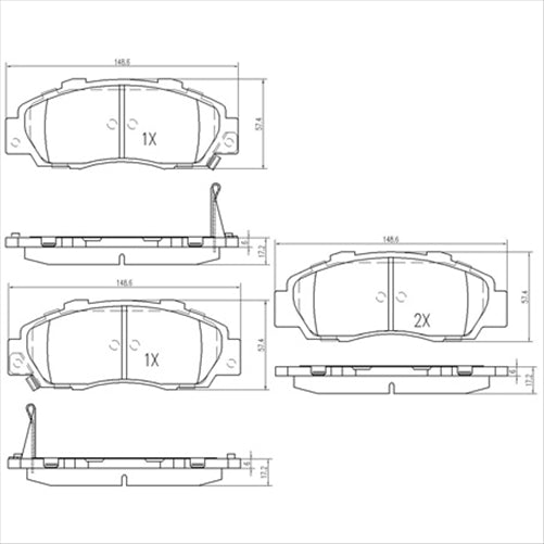FRONT BRAKE PADS HONDA CIVIC DB1206F
