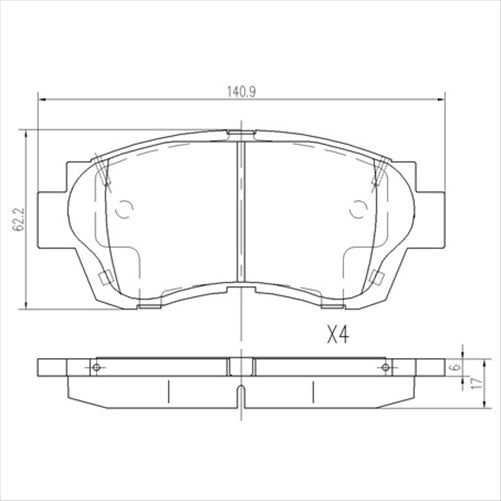 FRONT BRAKE PADS SET HOLDEN DB1209F