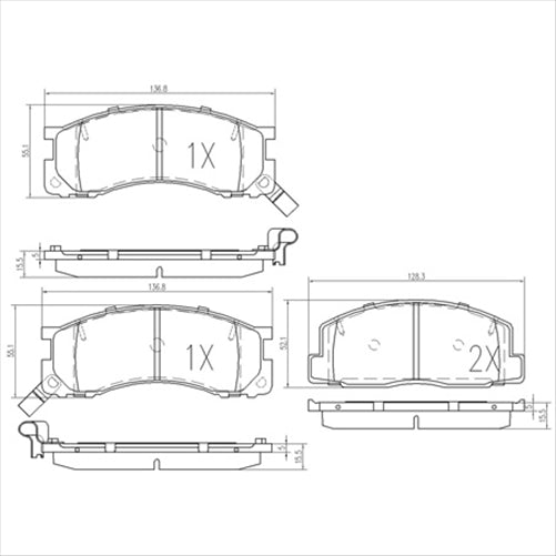 FRONT BRAKE PADS SET TOYOTA ESTIMA LUCIDA/EMINA DB1215F