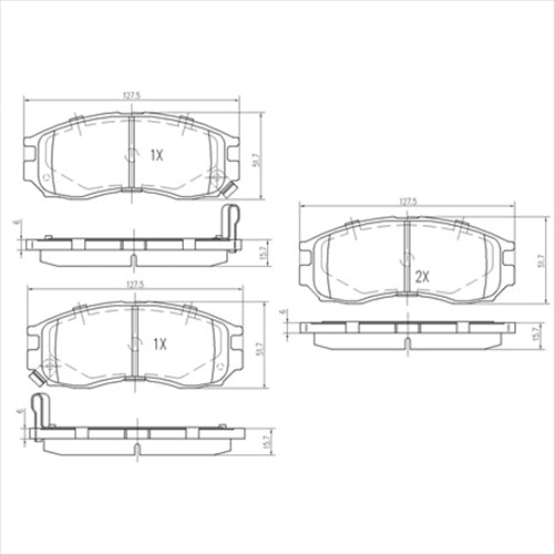 FRONT BRAKE PADS SET MITSUBISHI DB1249F