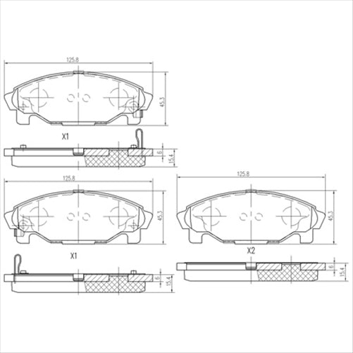 FRONT BRAKE PADS DAIHATSU CHARADE G200 93- (388.0 DB1271F