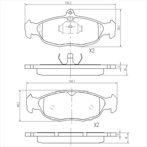 FRONT BRAKE PADS GMC HOLDEN ASTRA VECTRA DB1275F