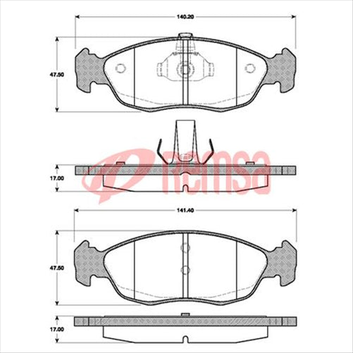 FRONT BRAKE PADS PEUGEOT 306 93- (159.0) DB1339F