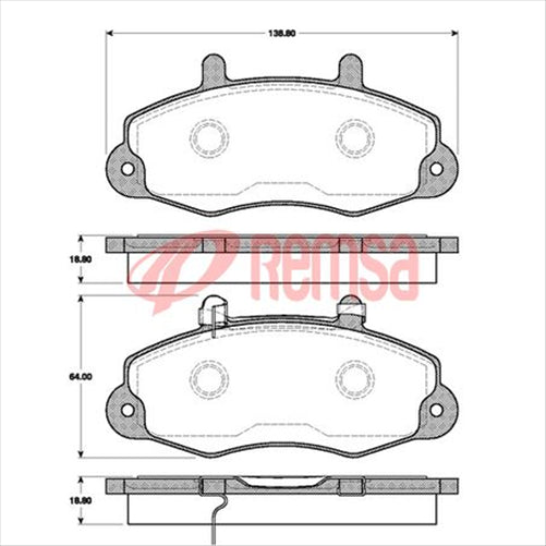 FRONT BRAKE PADS FORD TRANSIT 80-120 91- DB1340F