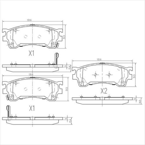 FRONT BRAKE PADS MAZDA 323 PREMACY FORD LASER TELSTAR DB1362F