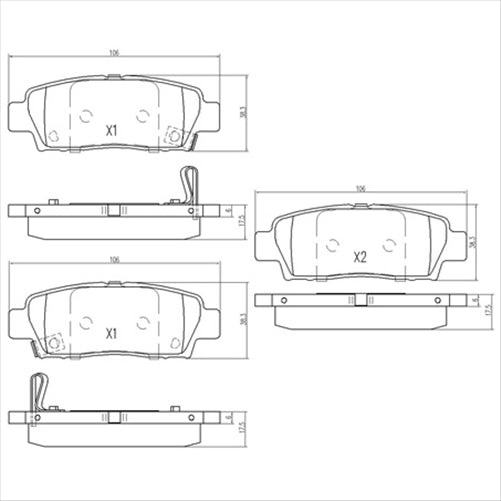 REAR BRAKE PADS TOYOTA CHASER 92- DB1384F