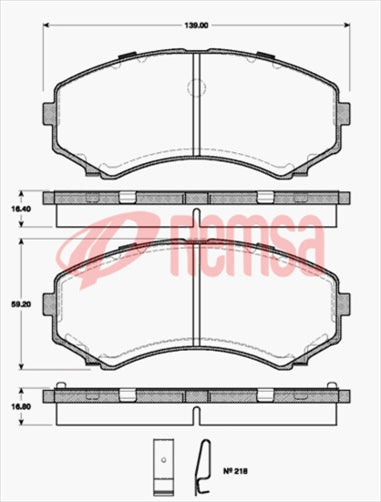 Remsa DB1385 UC FRONT DISC BRAKE PADS - MAZDA MPV 91-