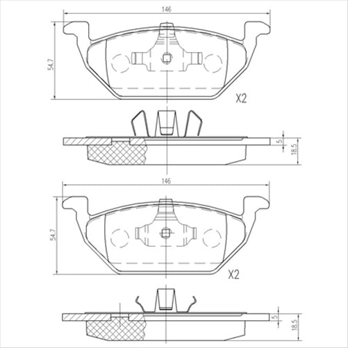 FARGO FRONT BRAKE PADS AUDI VOLKSWAGEN GOLF DB1387F