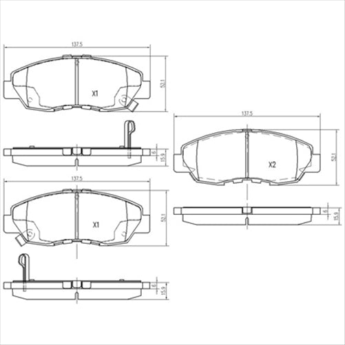 FRONT BRAKE PADS HONDA CIVIC 2000- DB1391F
