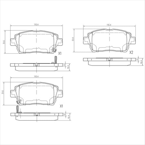 FRONT BRAKE PADS TOYOTA COROLLA ZZE1 01- DB1422F