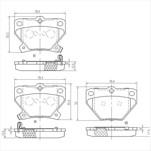 REAR BRAKE PADS TOYOTA ECHO CELICA DB1429F