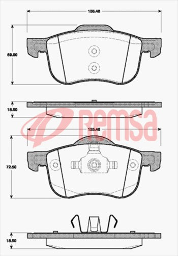 Remsa DB1445 E FRONT DISC BRAKE PADS - VOLVO V70 S80,XC70 99-05