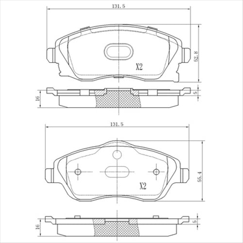 FRONT BRAKE PADS GMC BARINA 00- CORSA COMBO DB1471FP