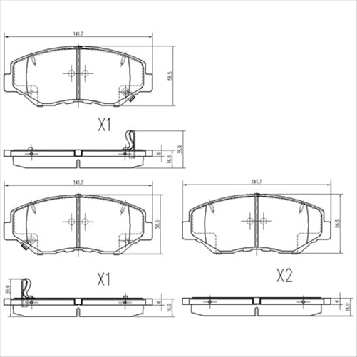 FRONT BRAKE PADS HONDA CRV 2002- DB1481F