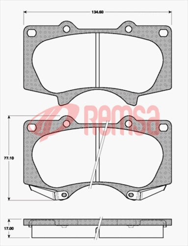 Remsa DB1482 UC FRONT DISC BRAKE PADS - TOYOTA PRADO 03-