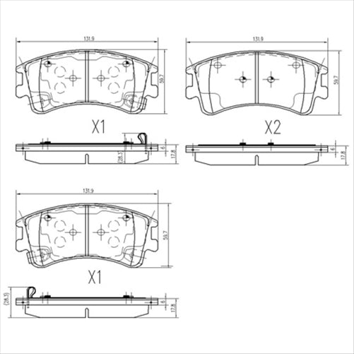 FRONT BRAKE PADS MAZDA 6 ATENZA 02- (492.0) DB1484FP
