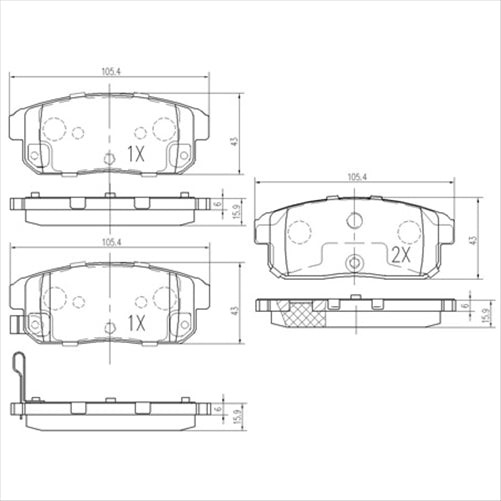 REAR BRAKE PADS NISSAN AVENIR MAXIMA DB1493F