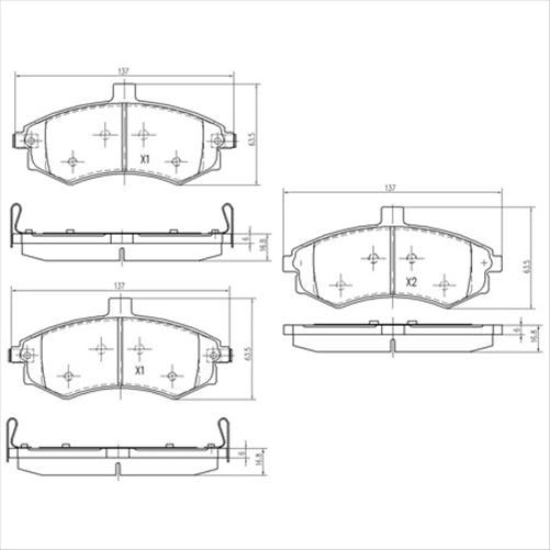 FRONT BRAKE PADS HYUNDAI ELANTRA 03- DB1503FP