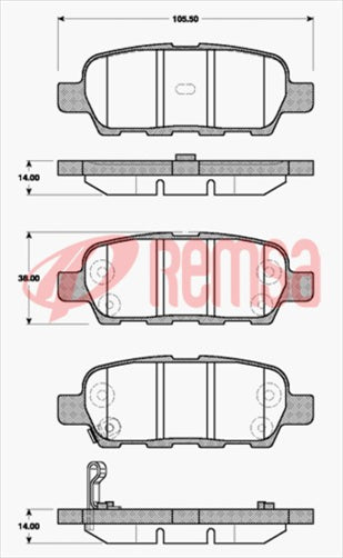 DB1509 UC REAR DISC BRAKE PADS - NISSAN X-TRAIL 01- 087601UC