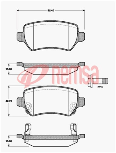DB1511 UC REAR DISC BRAKE PADS - HOLDEN ASTRA G 90-04 095702UC