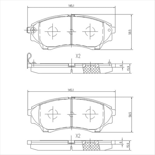 FRONT BRAKE PADS FORD MAZDA PROCEED 00- (626.0) DB1681FP