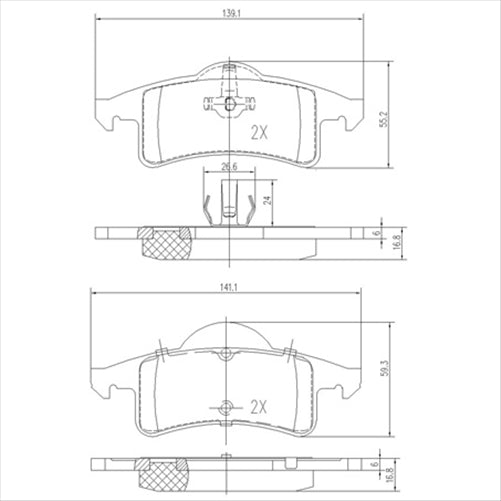 REAR BRAKE PADS CHEROKEE GRAND CHEROKEE 00- (542.0) DB1717FP